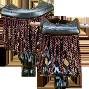 TPPK04 Dark Brown Fringe Leather Pockets